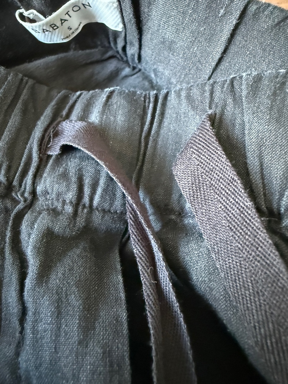 Babaton Black Drawstring Relaxed Linen pants - Picture 4 of 5